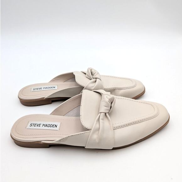 Steve Madden Chart Mule Flats Knotted Strap Women's Cream Size US8M EU38.5 - Picture 3 of 12